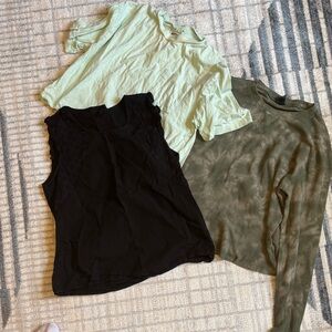 Three Shirt Bundle Black Sleeveless Lace Top